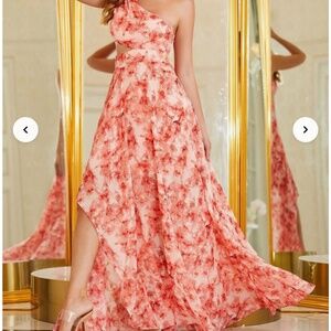 Giffniseti Floral Maxi Dress. Orange and Red tones. 3XL NEW WITH TAGS